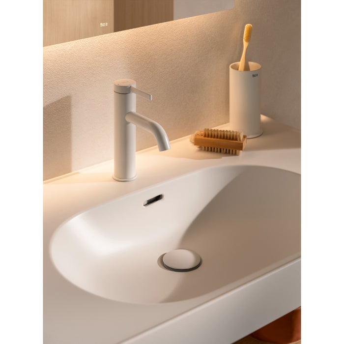 Roca Ona Medium Height Basin Mixer Tap with Click Clack Waste