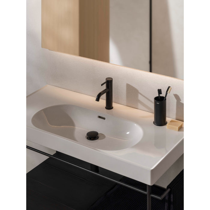 Roca Ona Medium Height Basin Mixer Tap with Click Clack Waste
