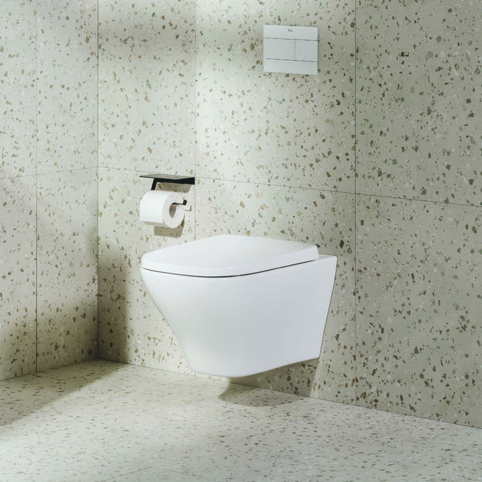 Roca Optica Vortex Rimless Wall Hung Toilet with Soft Close Seat