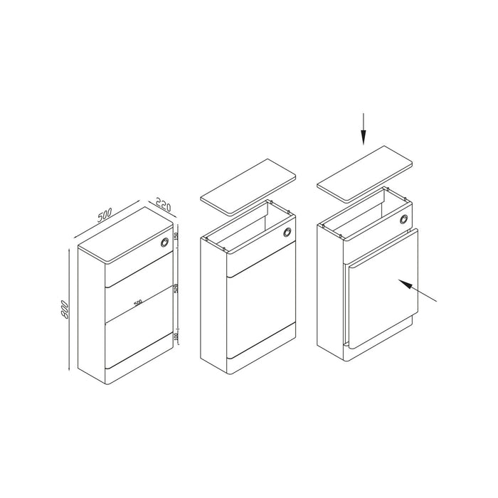 Scudo Rossini 500mm Back To Wall WC Unit