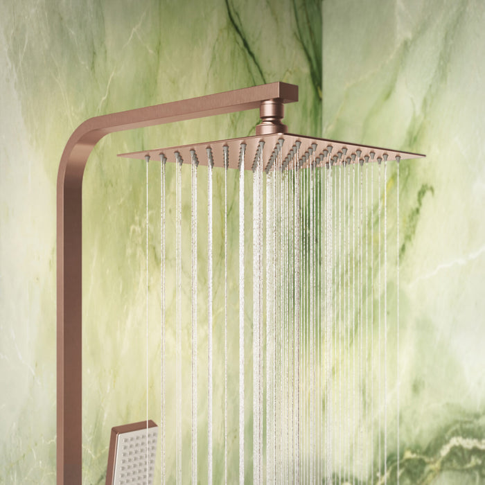 Scudo Elliot Square Thermostatic Rigid Riser Mixer Shower inc. Easy Fix Kit