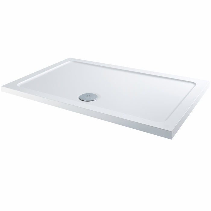 Scudo Riva Rectangular Shower Tray with Waste - White