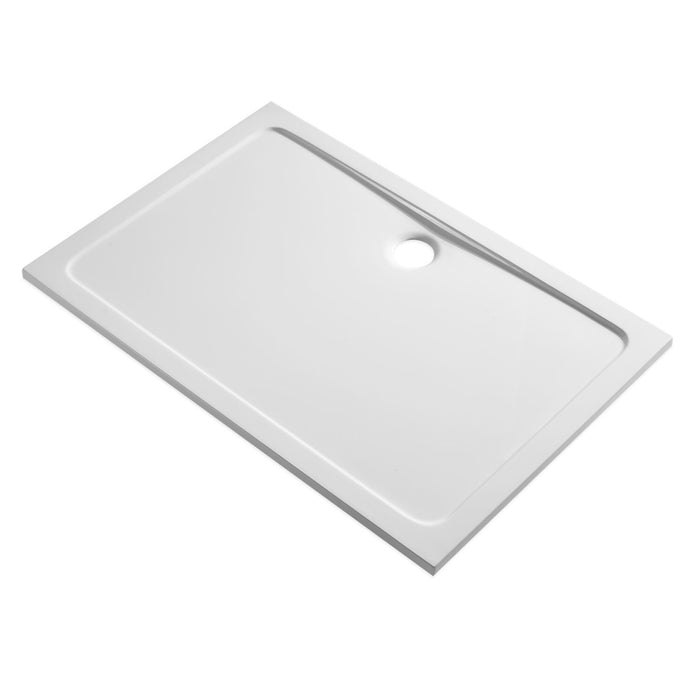 Scudo Riva Rectangular Shower Tray with Waste - White