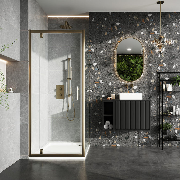 Scudo Korra 6mm Pivot Shower Door with Side Panel