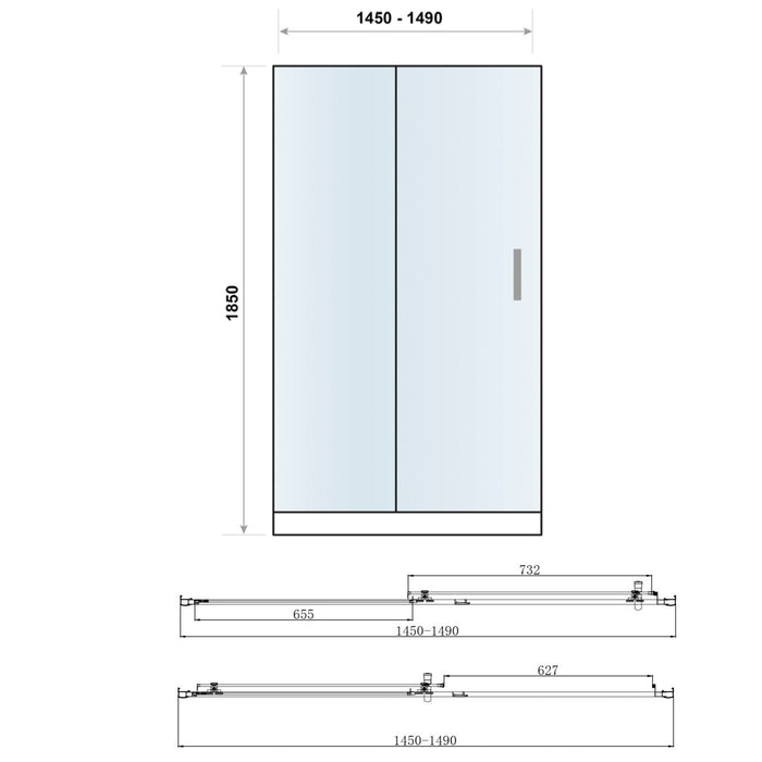 Scudo Korra 6mm Sliding Shower Door with Side Panel