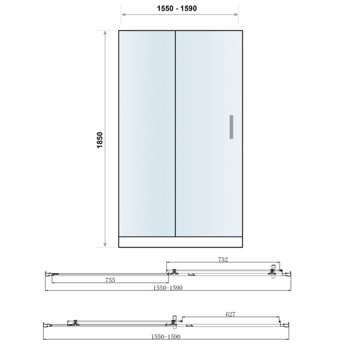 Scudo Korra 6mm Sliding Shower Door with Side Panel