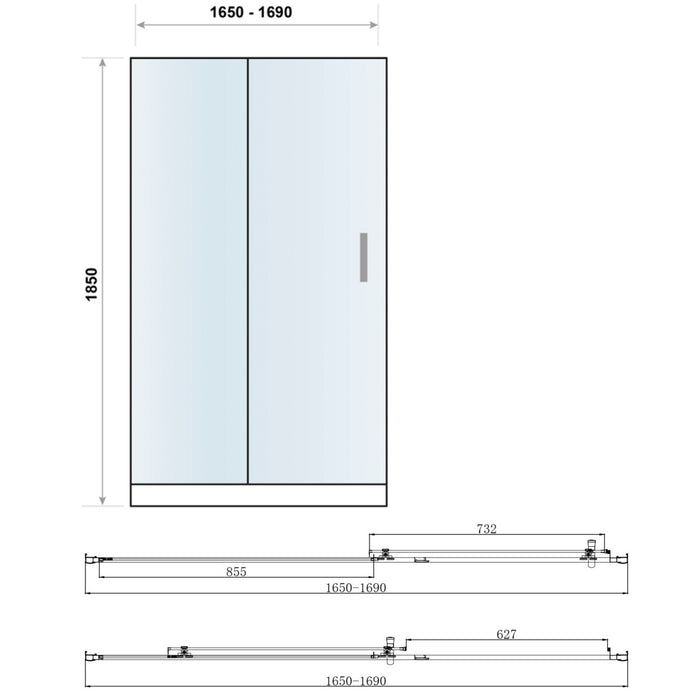 Scudo Korra 6mm Sliding Shower Door with Side Panel