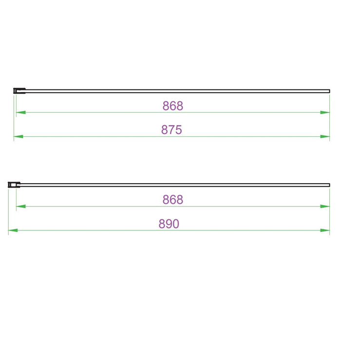 Scudo Forte 8mm Wetroom Fluted Glass Panel with Profile Kit