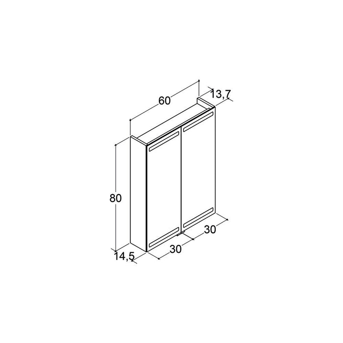 Dansani Colour Changing LED Illuminated Mirror Cabinet 600mm