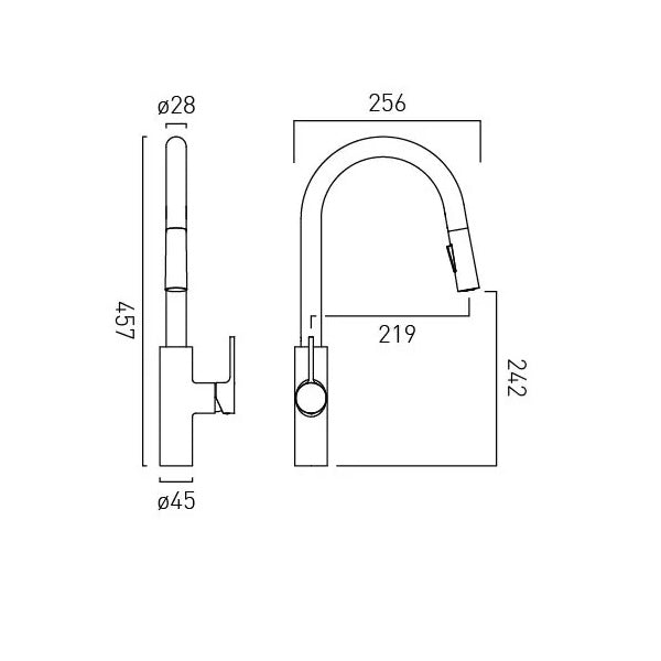 Vado Safari Single Lever Kitchen Mixer Tap with Pull-Out Spout