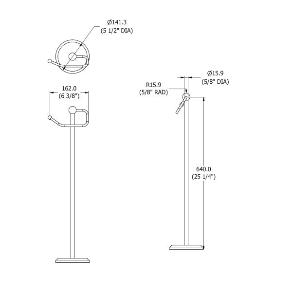 Samuel Heath Free Standing Toilet Roll Holder - Polished Brass
