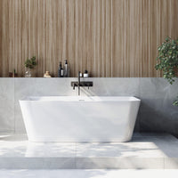 Scudo Porto Back to Wall Double Ended Freestanding Bath - 1700mm x 800mm - Gloss White