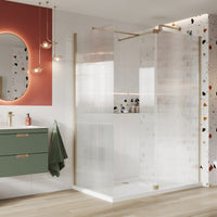 Scudo Forte Fluted Glass Hinged Flipper Panel 275mm with Metallic Hinges