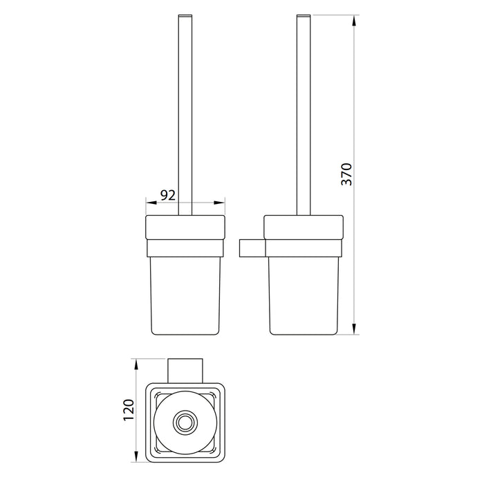 Scudo Mono Toilet Brush Set - Matt Black