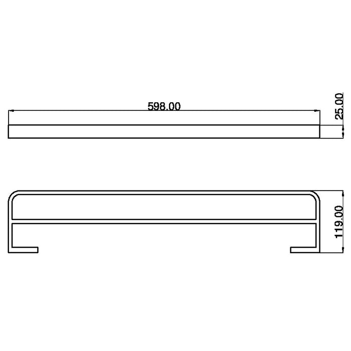 Scudo Mono Double Towel Rail - Matt Black