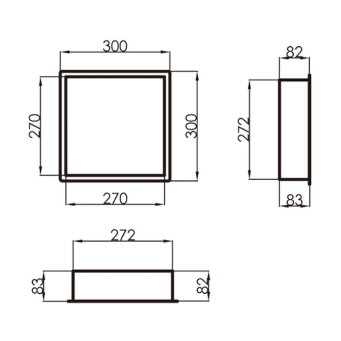 Scudo Square Shower Niche - 300mm x 300mm