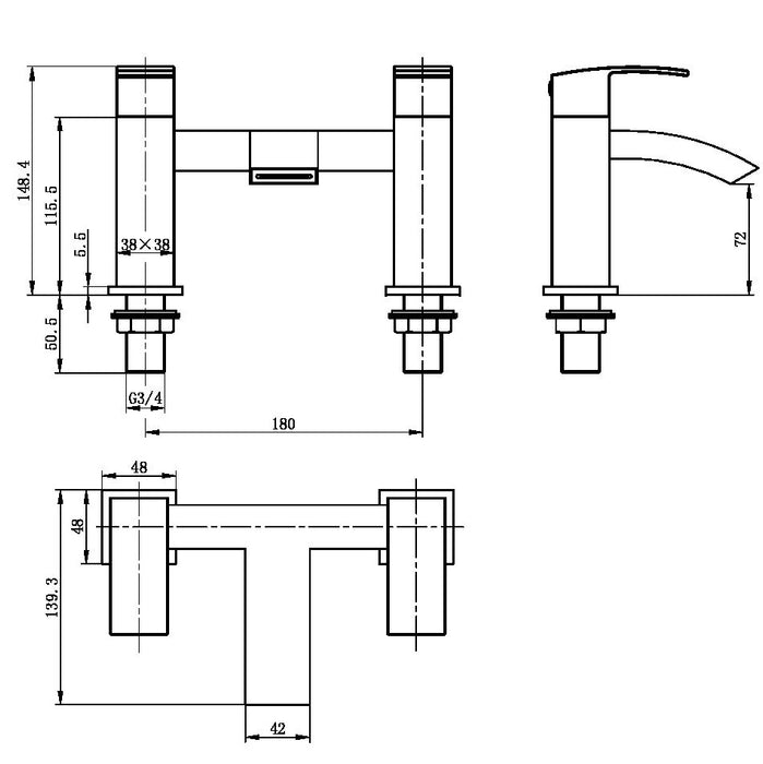 Scudo Descent Bath Filler Tap