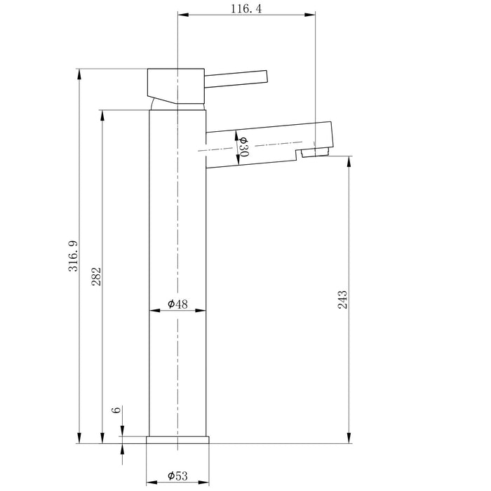 Scudo Premier Tall Basin Mixer Tap - Chrome