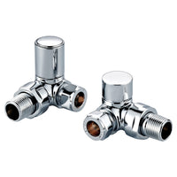 Scudo Corner 15mm Radiator Valves (Pair) - Chrome