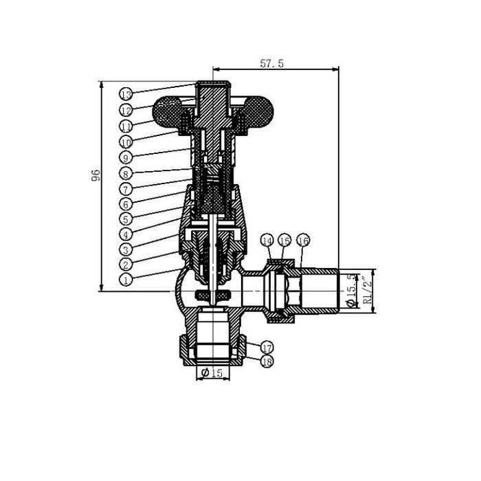 Scudo Corner Traditional Satin Nickel Thermostatic Radiator Valves (Pair)