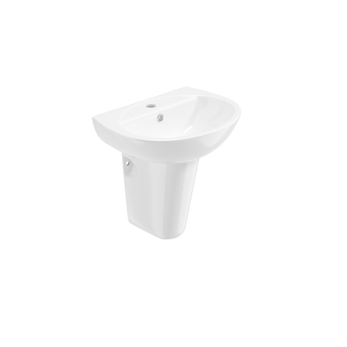Sonas Select Round Basin with Semi Pedestal 1 Tap Hole