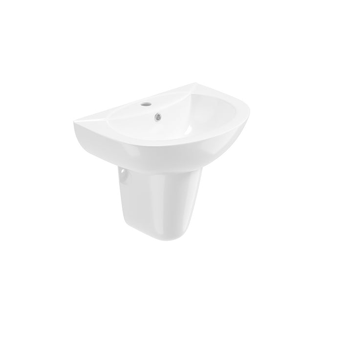 Sonas Select Round Basin with Semi Pedestal 1 Tap Hole