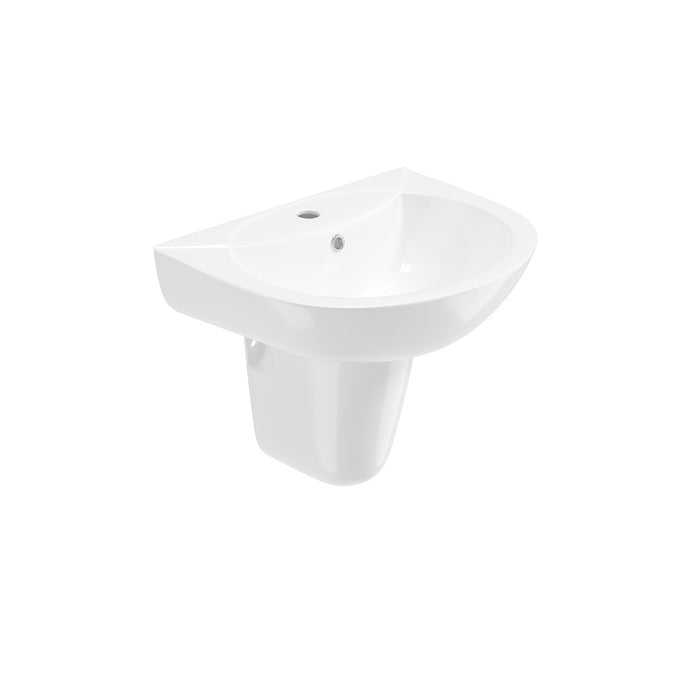 Sonas Select Round Basin with Semi Pedestal 1 Tap Hole