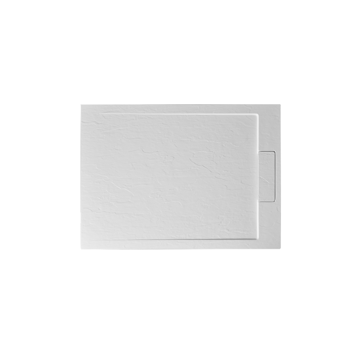 Scudo Azura Slate Rectangular Shower Tray with Integrated Waste - Matt White
