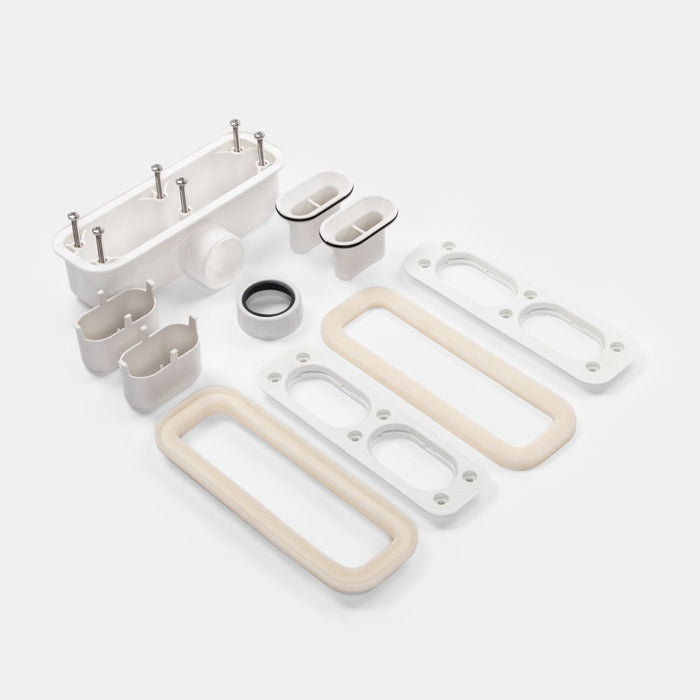 Scudo Azura Slate Rectangular Shower Tray with Integrated Waste - Matt White