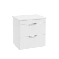 Sonas Reed 2 Drawer Wall Hung Vanity Unit with Countertop & Handles