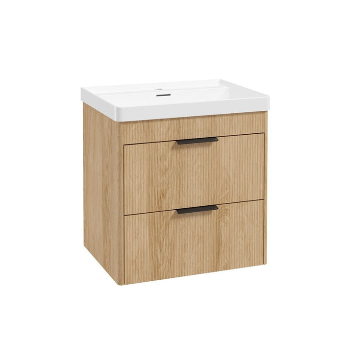 Sonas Reed 2 Drawer Wall Hung Vanity Unit with Basin and Handles