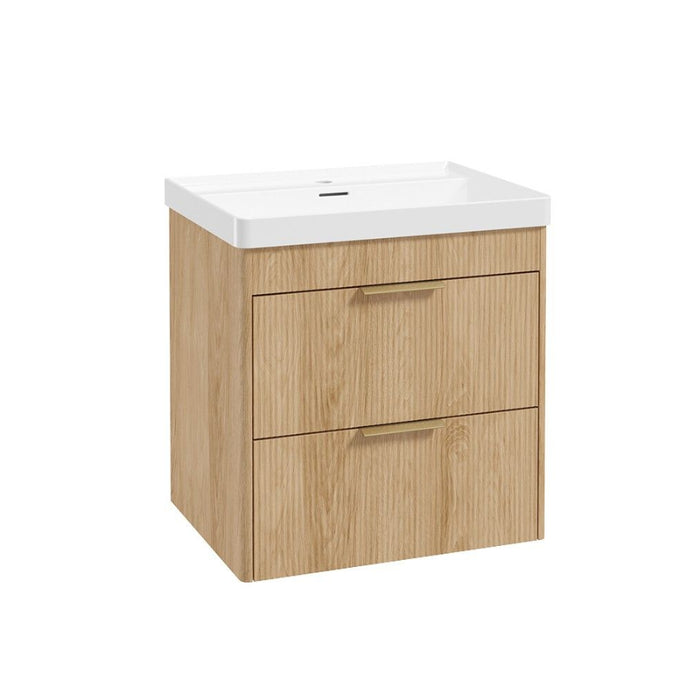 Sonas Reed 2 Drawer Wall Hung Vanity Unit with Basin and Handles