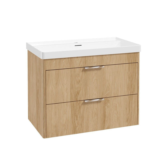 Sonas Reed 2 Drawer Wall Hung Vanity Unit with Basin and Handles