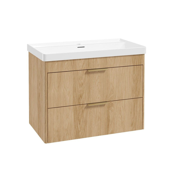 Sonas Reed 2 Drawer Wall Hung Vanity Unit with Basin and Handles
