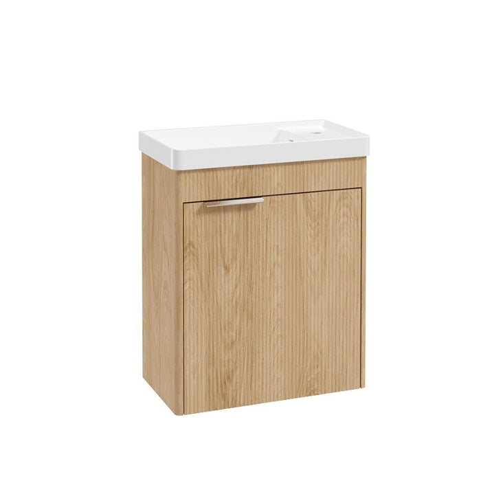 Sonas Reed 550mm 1 Door Cloakroom Wall Hung Vanity Unit with Basin and Handle
