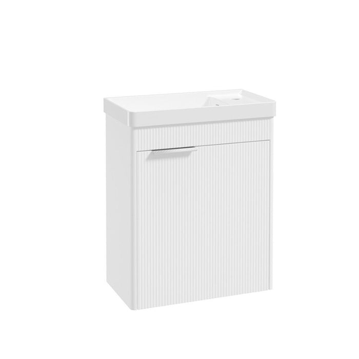 Sonas Reed 550mm 1 Door Cloakroom Wall Hung Vanity Unit with Basin and Handle