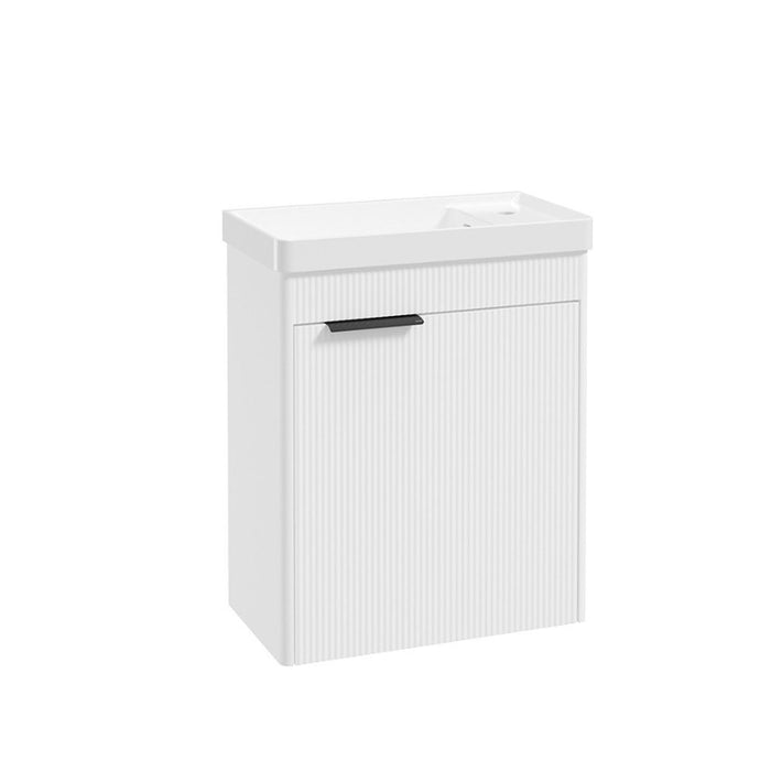 Sonas Reed 550mm 1 Door Cloakroom Wall Hung Vanity Unit with Basin and Handle