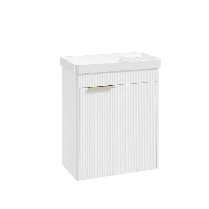 Sonas Reed 550mm 1 Door Cloakroom Wall Hung Vanity Unit with Basin and Handle