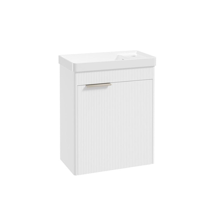 Sonas Reed 550mm 1 Door Cloakroom Wall Hung Vanity Unit with Basin and Handle