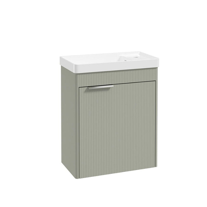 Sonas Reed 550mm 1 Door Cloakroom Wall Hung Vanity Unit with Basin and Handle