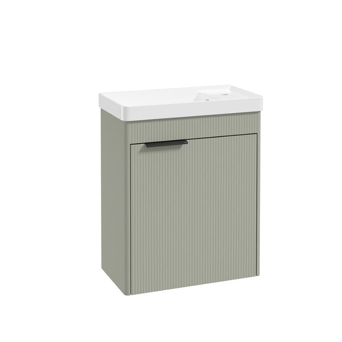 Sonas Reed 550mm 1 Door Cloakroom Wall Hung Vanity Unit with Basin and Handle