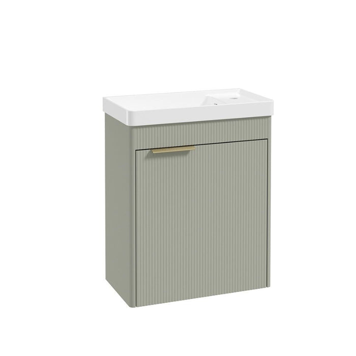 Sonas Reed 550mm 1 Door Cloakroom Wall Hung Vanity Unit with Basin and Handle