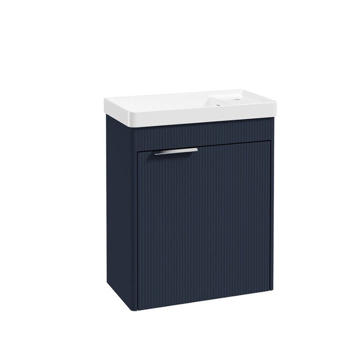 Sonas Reed 550mm 1 Door Cloakroom Wall Hung Vanity Unit with Basin and Handle