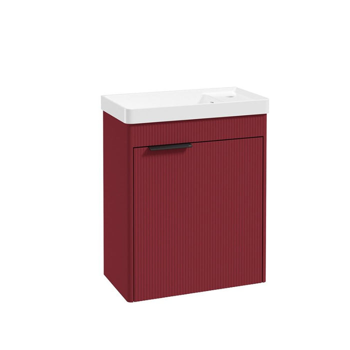 Sonas Reed 550mm 1 Door Cloakroom Wall Hung Vanity Unit with Basin and Handle