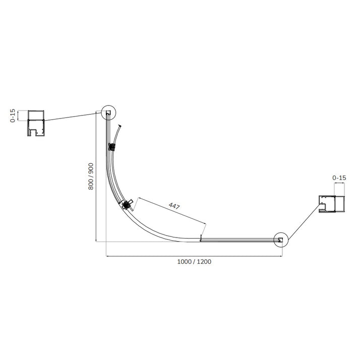 Sonas Living 8mm Single Door Offset Quadrant Shower Enclosure