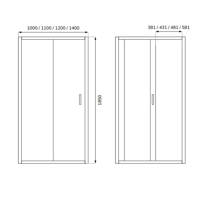 Sonas Strata 6mm Sliding Shower Door With Side Panel - Chrome
