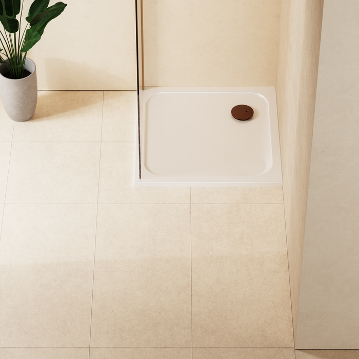 Crosswater Square Low Level Shower Tray - White (Waste Sold Separately)