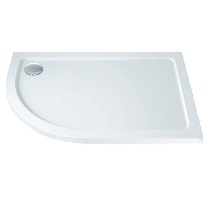 Scudo Riva Offset Quadrant Shower Tray with Waste - White