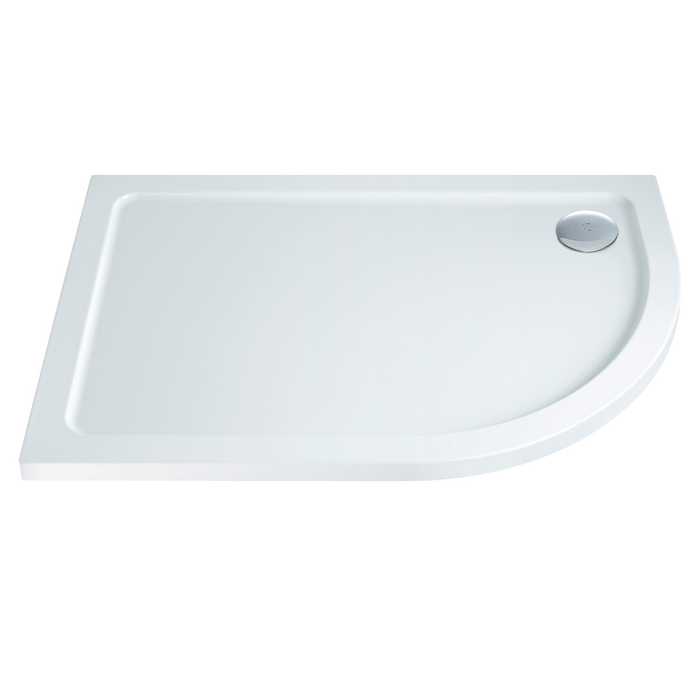 Scudo Riva Offset Quadrant Shower Tray with Waste - White