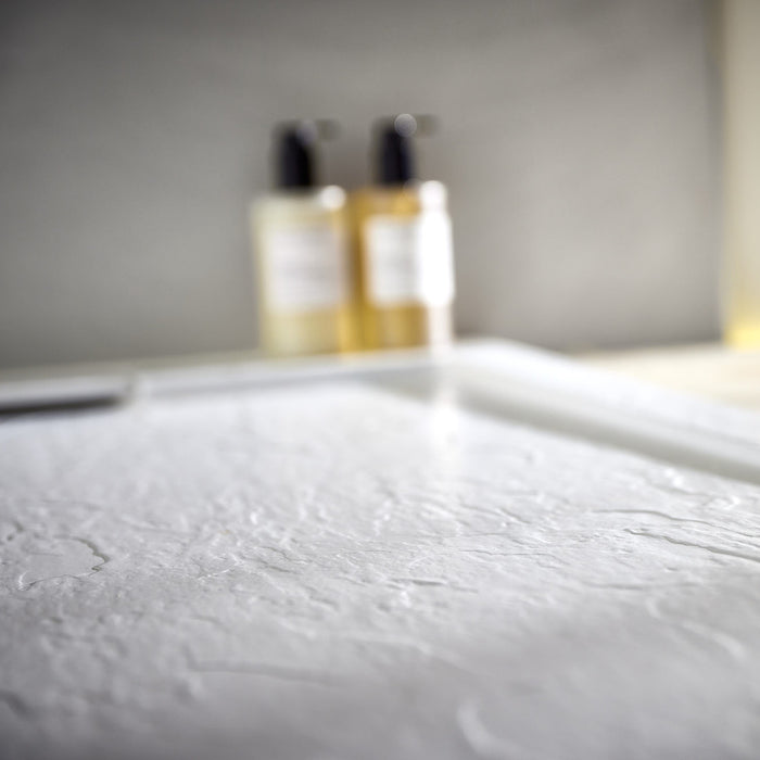 Scudo Azura Slate Rectangular Shower Tray with Integrated Waste - Matt White